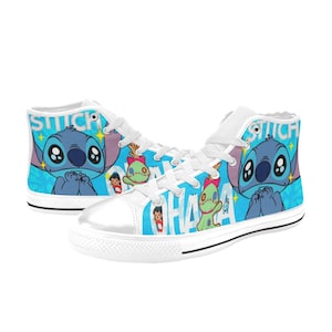 Scarpe da ginnastica alte Stitch Ohana, personalizzate per bambini e adulti