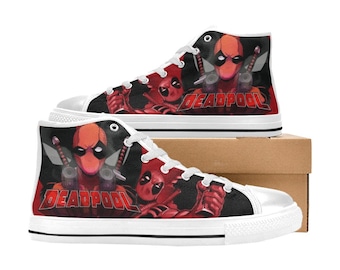 Deadpool High Top Shoes Sneakers, Personalized Custom Kids, and Adult