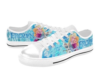 Frozen Low Top Shoes Sneakers, Personalized Custom Kids, and Adult