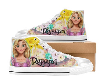 Tangled High Top Shoes Sneakers, Personalized Custom Kids, and Adult ( No Box )