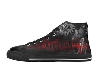 Supernatural High Top Shoes Sneakers, Personalized Custom Kids, and Adult