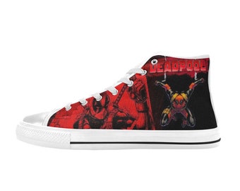 Deadpool High Top Shoes Sneakers, Personalized Custom Kids, and Adult