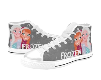 Frozen High Top Shoes Sneakers, Personalized Custom Kids, and Adult