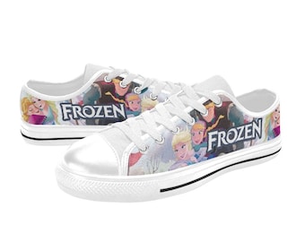 Frozen Low Top Shoes Sneakers, Personalized Custom Kids, and Adult