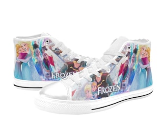 Frozen High Top Shoes Sneakers, Personalized Custom Kids, and Adult