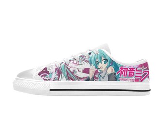 Hatsune Miku Low Top Shoes Sneakers, Personalized Custom Kids, and Adult