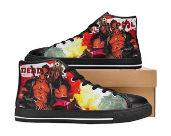 Deadpool High Top Shoes Sneakers, Personalized Custom Kids, and Adult