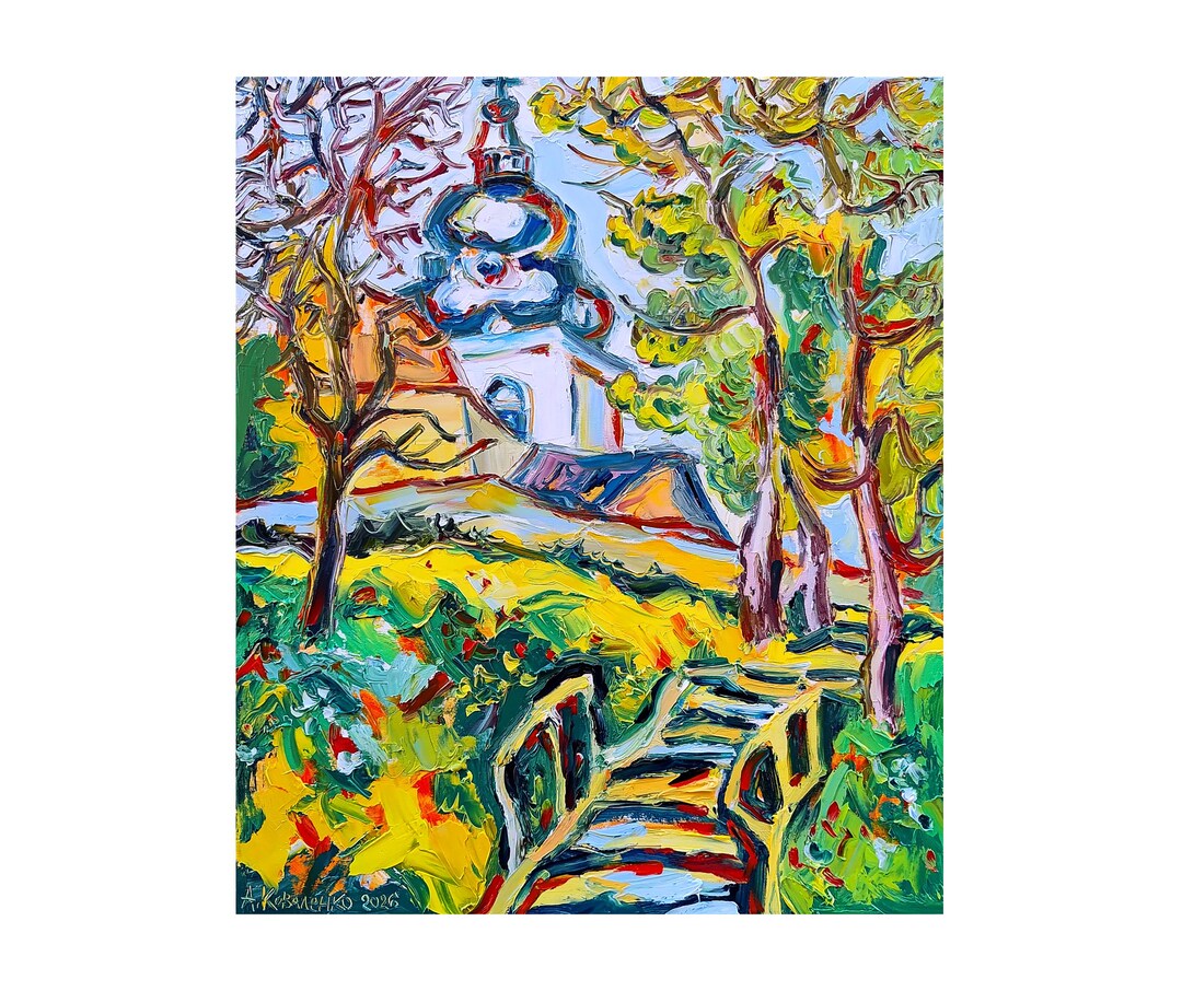 POLAND Landscape Large Painting Oil Original Artwork Impressionism