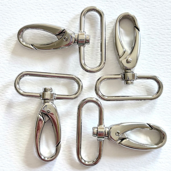 Set of Four 38mm lobster clasp Swivel Bolt Hooks rounded rectangle ring |  | Keychain Hooks | Purse supplies | Bag supplies | Keyring making