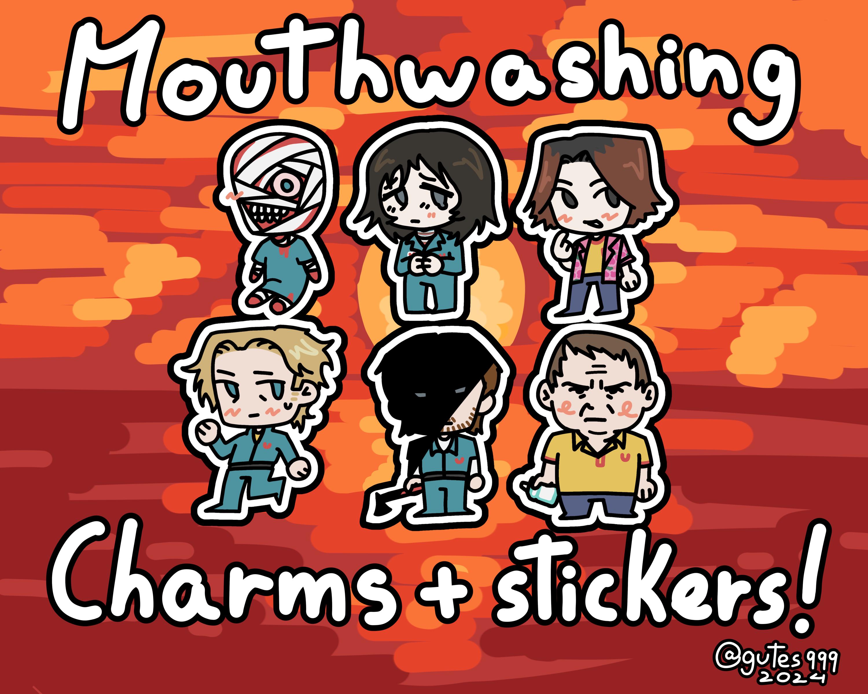 Mouthwashing アクリルキーホルダー ステッカー セット MOUTHWASHING Keychains + Stickers, Anya, Curly, Daisuke, Swansea