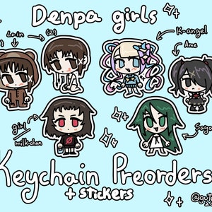 Denpa Schlüsselanhänger + Aufkleber, Serienexperimente gelegt, Milch in einer Tüte Milch, bedürftige Streamer-Überlastung, Saya no uta
