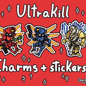 ULTRAKILL keychains and stickers, v1, v2, Gabriel
