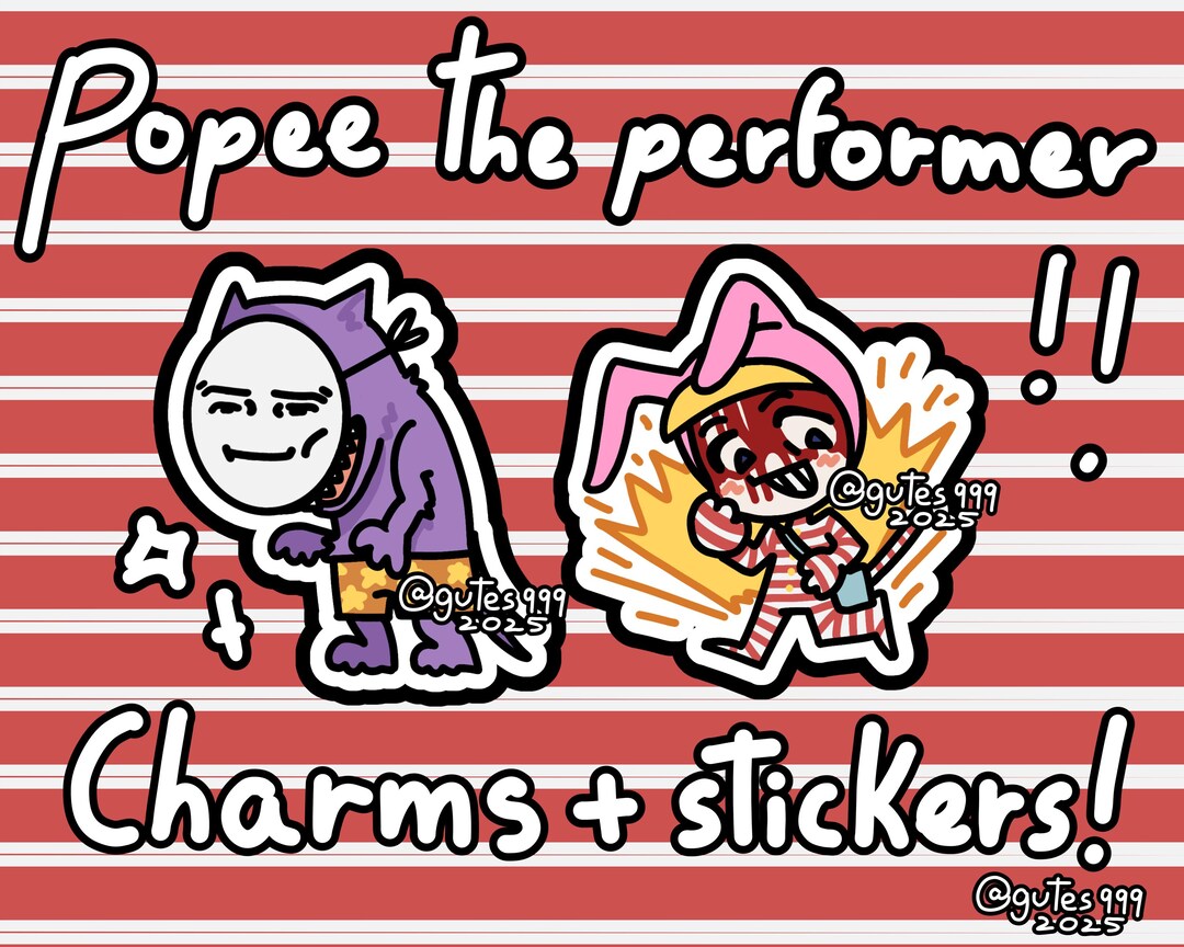 Popee the Performer Keychain + Stickers, Popee, Kedamono - Etsy