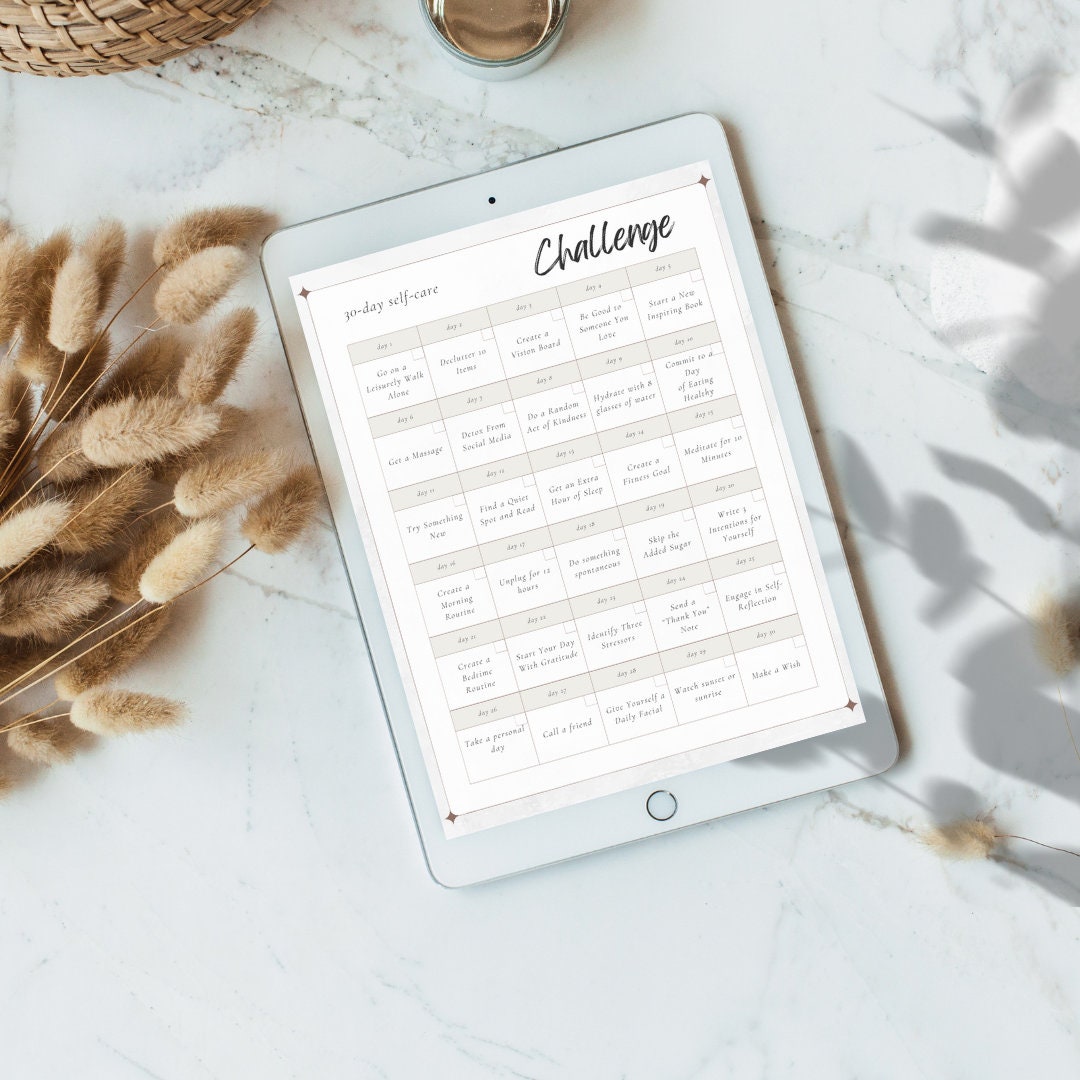 30 Day Self-care Poster Boho Self Love Digital Download Self Care ...