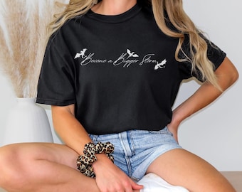 Lady of Darkness Dragon T-Shirt: Romantasy Dark Fantasy Top