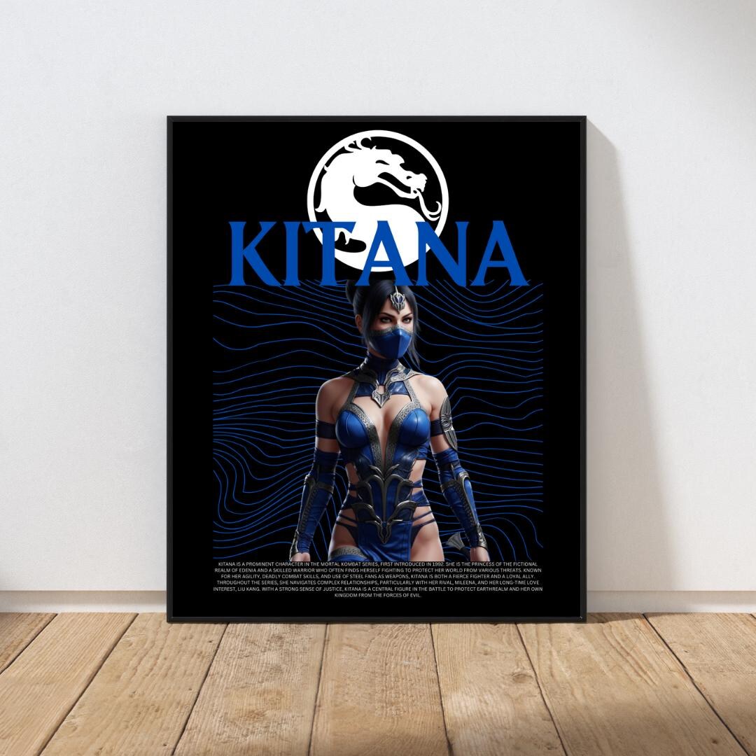 Kitana Poster From Mortal Kombat, Video Game Wall Art, Mortal Kombat ...