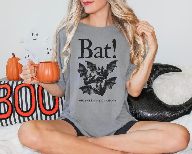 Bat! What We Do In The Shadows T-shirt, Gothic Vampire Tee image 1