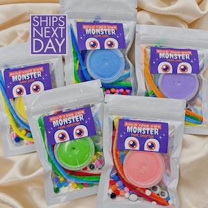 Build Your Own Monster Halloween Party Favor Personalized Classroom Gift Kids Halloween Craft Kit Non Candy Trick Or Treat Goodie Bag Gift