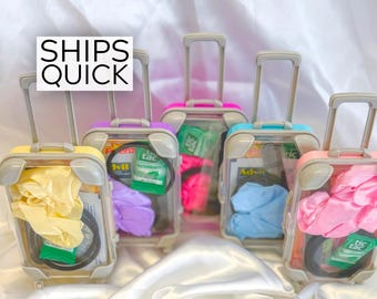 Mini Suitcase Hangover Kit Bachelorette Party Favor DIY Girls Trip Recovery Kit Bridesmaid Gift Mini Luggage Favor Box Party Supply DIY Gift