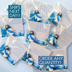 Mini Jesus Favor Pocket Figurine Christian Encouragement Religious Stocking Stuffer Inspirational Faith Gift Token Spiritual Handout Gift