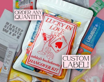lucky in love bachelorette hangover kit vegas bachelorette favor personalized hangover kit bach party favor bridal party survival kit casino