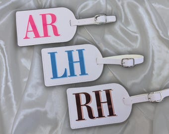 Personalized Luggage Tag Custom Initial Bag Tag Monogram Suitcase Tag Travel Gift for Her Bridesmaid Gift Girls Trip Stocking Stuffer Gift