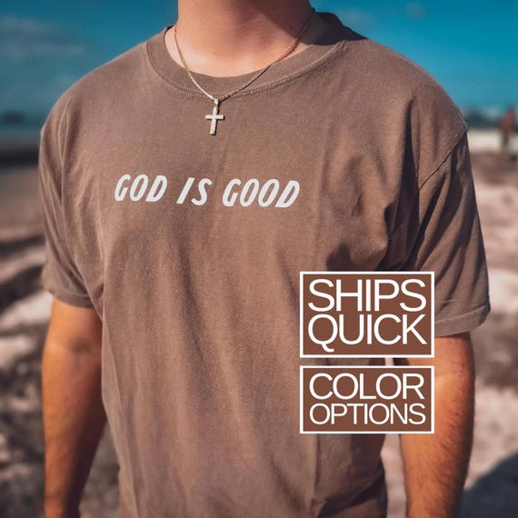 Christian Mens Tshirt God Is Good Shirt Worship Night Outfit Church Camp Tee Youth Pastor Gift Faith Based Gift for Him Church Outfit Idea