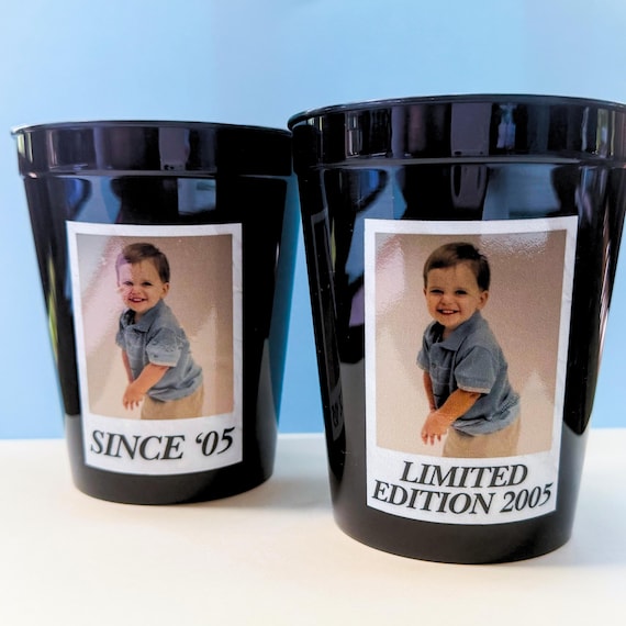custom photo party cups milestone party cups personalized birthday party cups custom picture cups reusable party cups bulk custom cups