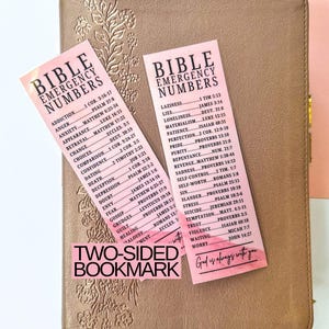 Emergency Bible Numbers Bookmark Christian Scripture Reference Card Faith Mother’s Day Gift Religious Verse Reminder for Anxiety for Stress