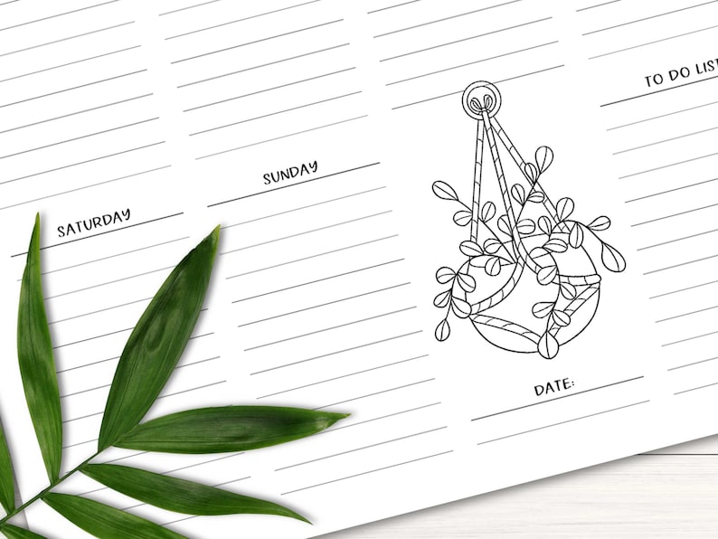 Weekly Planner Printable Floral, Coloring Planner Pages Download ...