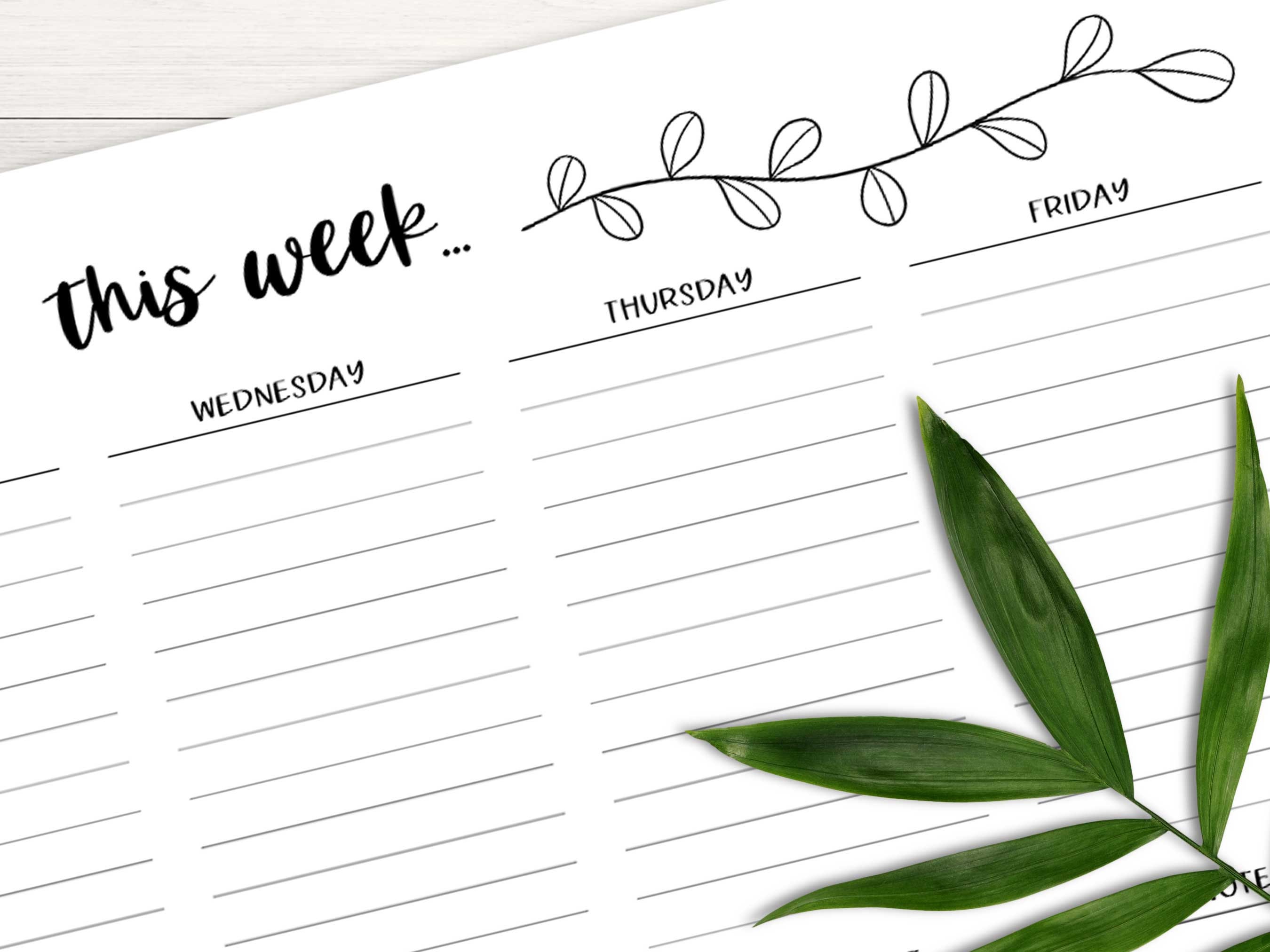 Weekly Planner Printable Floral, Coloring Planner Pages Download ...