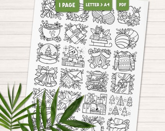 Christmas Advent Calendar Coloring Page: Holiday Countdown (PDF)