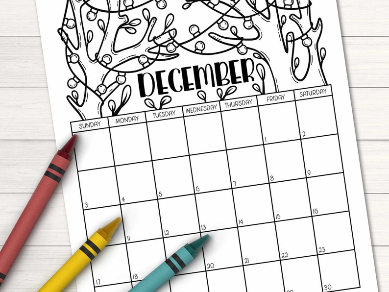 Printable Coloring Calendar for Kids School Year Calendar - Etsy
