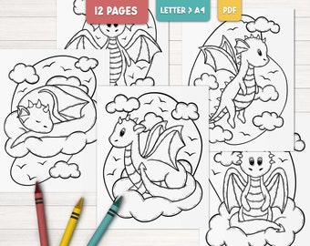 Dragon Coloring Pages for Kids: Simple Fantasy Drawings (PDF)