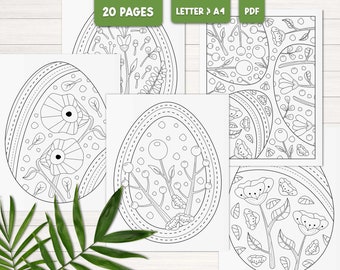 Målarbilder med påskägg: Mandala-blommönster (PDF)
