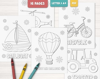 Transportation Coloring Pages: Vehicle Coloring Book (PDF)