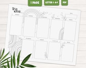 Printable weekly planner landscape, Boho coloring planner, Weekly calendar for kids, Weekly desk planner, Weekly organizer, Week at a glance