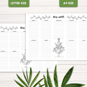Weekly Planner Printable Floral, Coloring Planner Pages Download ...