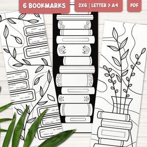 Reading coloring bookmarks for adults, Printable bookmarks to color, Book coloring for kids, Digital bookmark set, Fall gift for book lovers