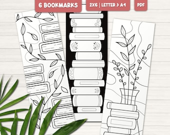 Reading coloring bookmarks for adults, Printable bookmarks to color, Book coloring for kids, Digital bookmark set, Fall gift for book lovers