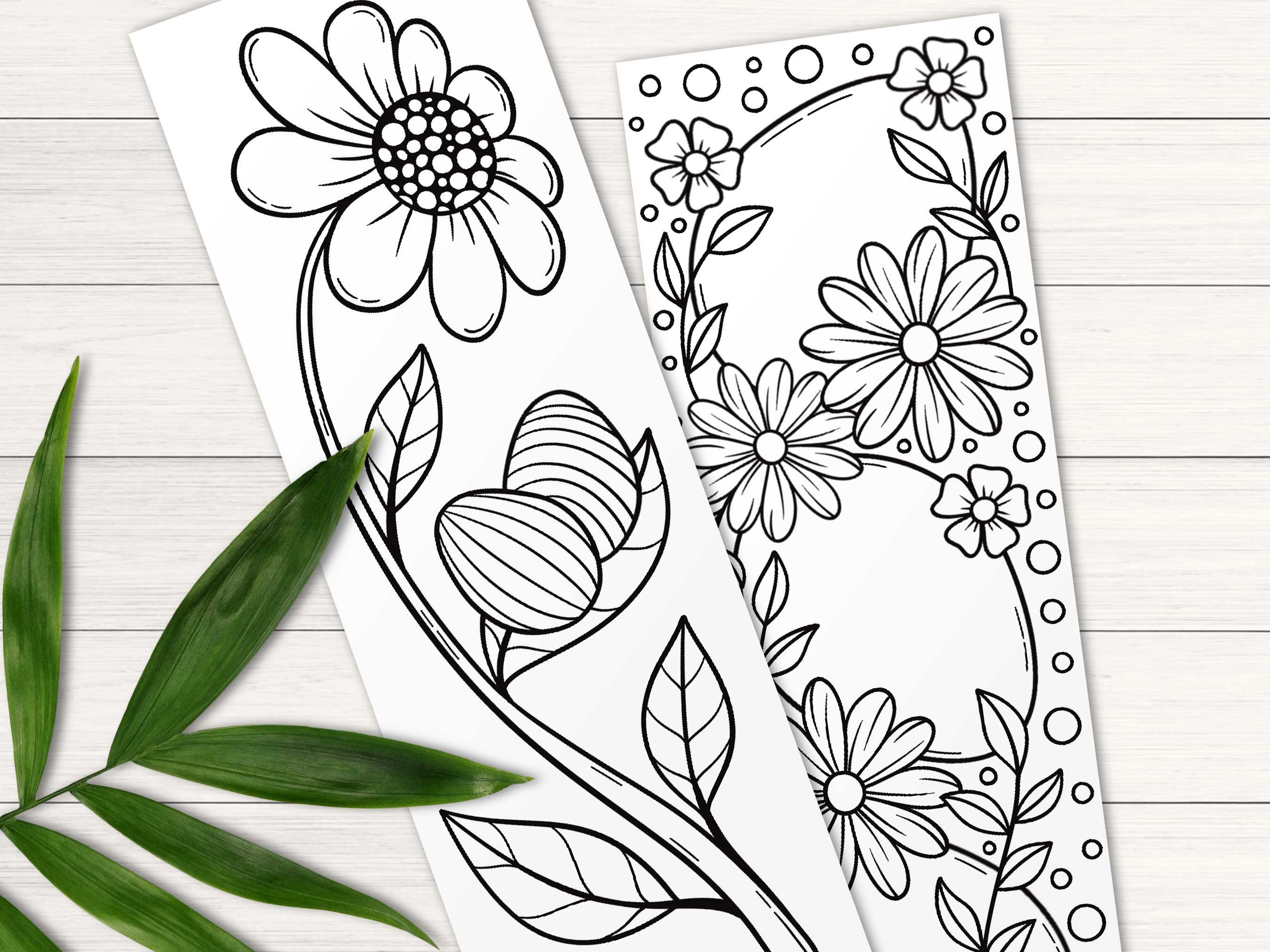 Spring Colring Bookmarks Easter Coloring Bookmarks, Printable Bookmarks to Color, Easter ...