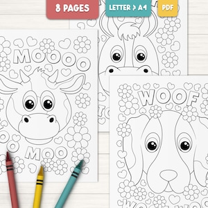 Farm animal coloring pages, Cute animal coloring pages for kids, Printable coloring pages for toddlers, Preschool activity printable