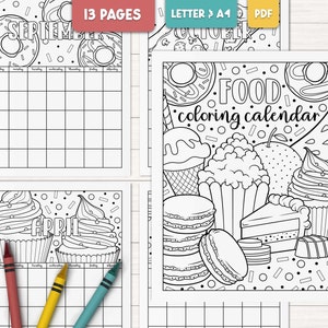 Food Coloring Calendar 2025: Undated School Planner (PDF)
