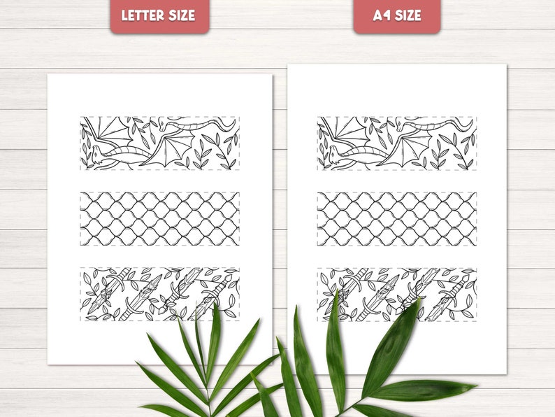 Coloring bookmarks for adults, Fantasy bookmark printable, Dragon bookmark, Digital bookmarks, Fantasy gift for book lovers, Bookmark craft image 5