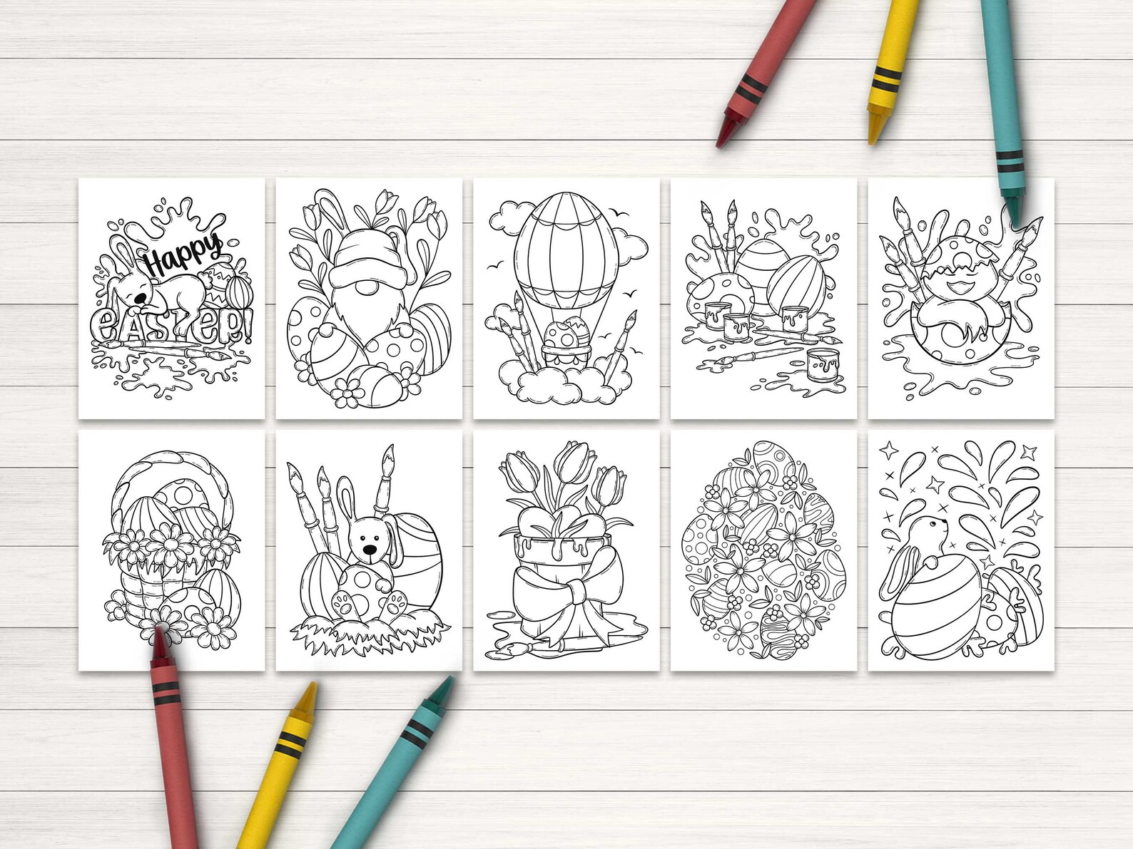 Easter Coloring Book Printable, Easter Coloring Pages for Kids, Spring ...