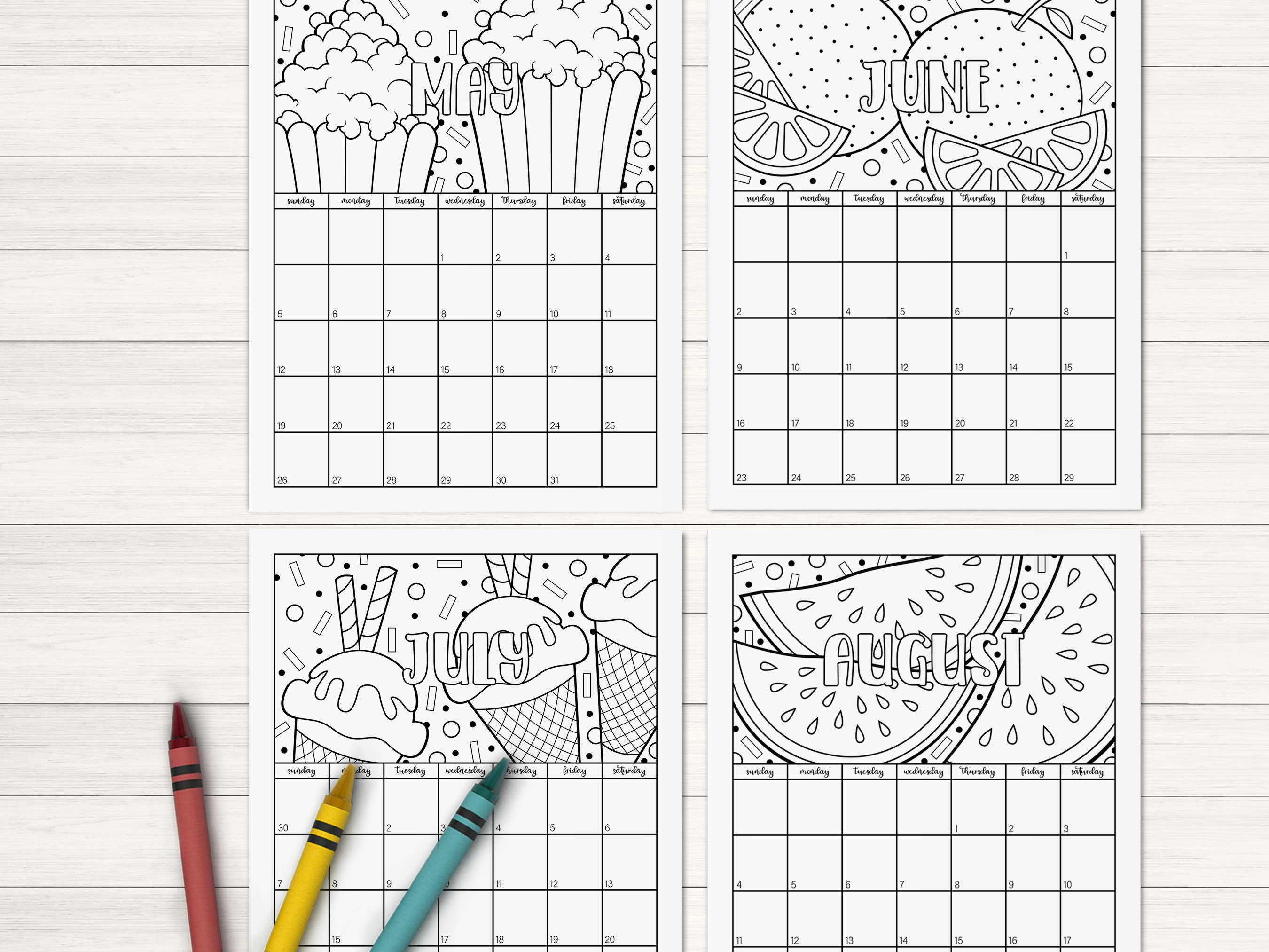 Free Printable Coloring Calendar 2023 For Adults
