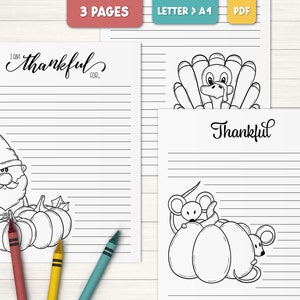 Ik ben dankbaar voor kaarten, Thanksgiving dankbaarheid afdrukbaar, Thanksgiving kleurplaten voor kinderen, Turkije kleurplaat, Dankbaarheidsdagboek