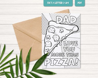 Fathers day coloring card, Dad card printable, Fathers day gift from kids download, Fathers day activity, Fathers day DIY gift