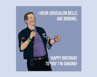 Chris Martin - Funny Card | Birthday Card, for Him, for Her, Rock Music Pop Music Greetings Card