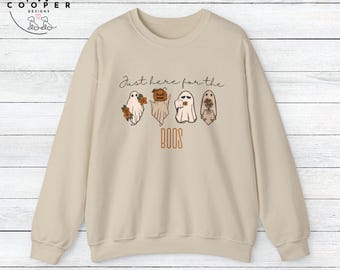 Just here for the Boos Ghost Halloween Crewneck Sweatshirt